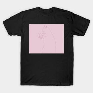 Pink sleeping cat minimalist cute T-Shirt